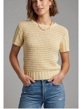 Vintage 70s Cream Tennis Knit Sweater Top